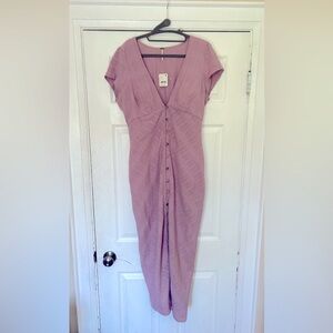 FREE PEOPLE Taupe/Pink Dress